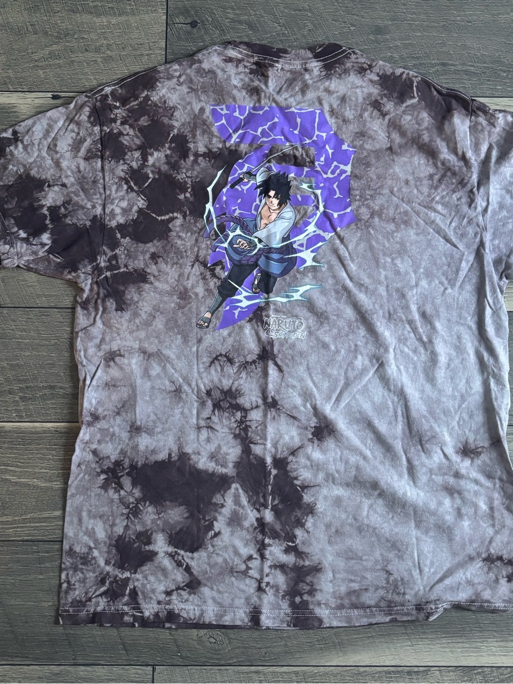 Primitive Men’s Tie-Dye Tee with Purple Lightning Anime Graphic